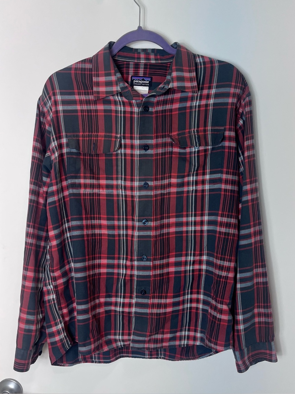 Patagonia Mens Organic Cotton Long Sleeve Lightweight Flannel Shirt Medium Plaid